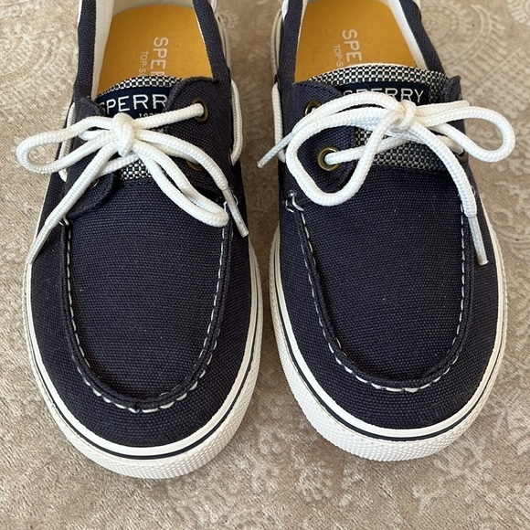 Brand New Sperry Top-Sider Hook & Loop Navy Nautical Boat Shoes Lace Up Loafers - Picture 4 of 16